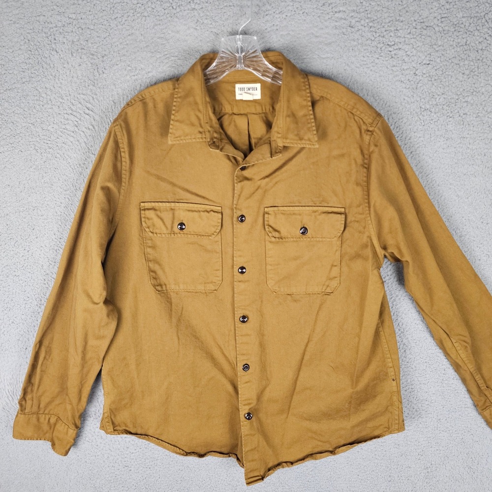Todd Snyder Shirt Mens XL Brown Cotton Twill Long Sleeve Button Down